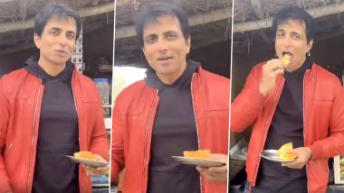 Sonu Sood Binges on Samosas at a Roadside Stall Before Heading to South Africa for MTV Roadies (Watch Video)