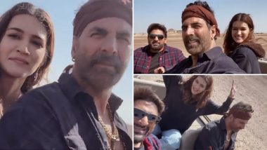 Bachchan Pandey: Kriti Sanon Shares a BTS Video With Akshay Kumar and Arshad Warsi, Says ‘This Film Has Literally Been a Super Fun Ride!’ – WATCH