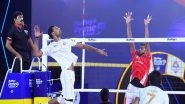 Sports News | PVL: Angamuthu's Spikes Power Ahmedabad Defenders to 3-2 Victory over Calicut Heroes