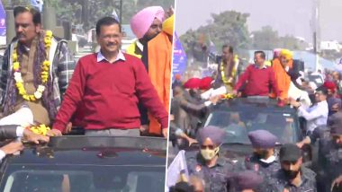 Punjab Assembly Elections 2022: AAP National Convenor Arvind Kejriwal, Party’s CM Candidate Bhagwant Mann Hold Roadshow in Amritsar