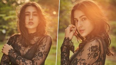 Sara Ali Khan Looks Breathtakingly Beautiful in Sunkissed Pictures as She Poses in a Black Net Outfit!