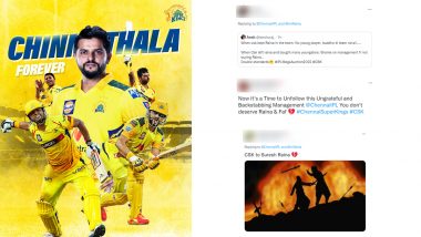 'Mr IPL' Suresh Raina Goes Unsold, CSK Posts Farewell Tweet, Angry Netizens Slam MS Dhoni-Led Chennai Super Kings Over This ‘Ungrateful’ Move at IPL 2022 Mega Auctions