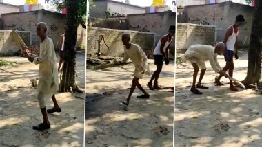 Age No Bar in Cricket! This Old Man Plays The Game of Cricket With Tremendous Energy, Watch Woahsome Video!