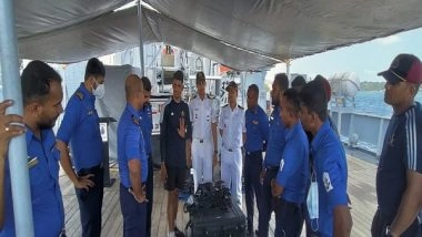 World News | INS Nireekshak Under South Naval Command Reaches Trincomalee for Joint India-Sri Lanka Dive Training