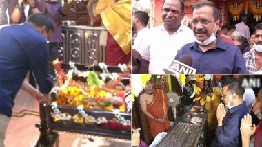 Goa Assembly Election 2022: AAP President Arvind Kejriwal Visits and Offers Prayers at Ganpati Temple in Dabolim