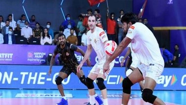 Sports News | PVL: Shon T John's Blistering Spikes Take Ahmedabad Defenders to Final
