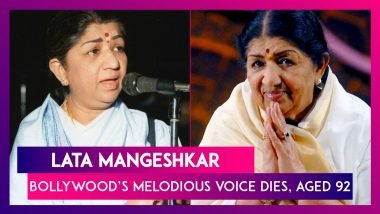 Lata Mangeshkar, Legendary Bollywood Singer Dies Aged 92 Of Covid-19 Complications, India Pays Tribute, Country To Observe National Mourning for Two Days