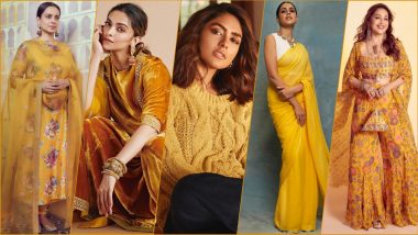 Basant Panchami 2022 Fashion: Let Kangana Ranaut, Deepika Padukone, Mrunal Thakur & Others Teach You How To Style Yellow in Different Silhouettes (View Pics)