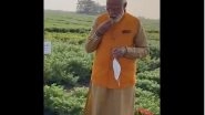 PM Narendra Modi Visits ICRISAT Campus, Tastes &lsquo;Chana&rsquo; Direct From Farm (Watch Video)