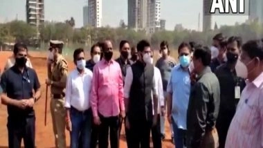 India News | Mumbai: Aaditya Thackeray Reviews Preparations of Lata Mangeshkar's Last Rites Ceremony at Shivaji Park