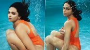 Deepika Padukone Goes Into the &lsquo;Gehraiyaan&rsquo; for a Stunning Underwater Shoot in an Orange Monokini (View Pics)