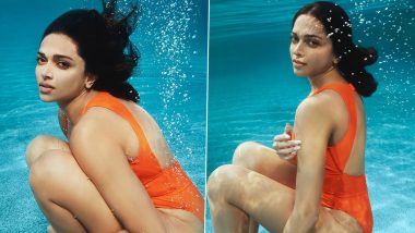 Deepika Padukone Goes Into the ‘Gehraiyaan’ for a Stunning Underwater Shoot in an Orange Monokini (View Pics)