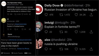 ‘Explain in Football Terms’, ‘Explain in Fortnite Terms’ Trend on Twitter Amid Ukraine-Russia War Crisis and We Have No Comments!