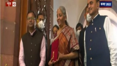 India News | Sitharaman Reaches Parliament Ahead of Union Budget 2022-23 Presentation