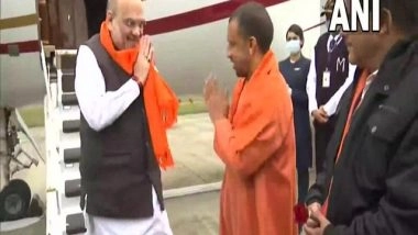 India News | UP Polls: Home Minister Amit Shah Arrives in Gorakhpur