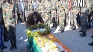 India News | J-K: MoS Jitendra Singh Lays Wreath to Rifleman Arun Kattal, Who Died After Avalanche in Arunachal