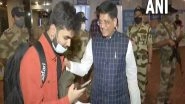 India News | Piyush Goyal Welcomes Students Evacuated from Ukraine at Mumbai Airport, Says Govt Will Not Stop Until All Are Back Home