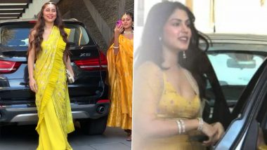 Farhan Akhtar-Shibani Dandekar Pre-Wedding Festivities Begin; Rhea Chakraborty Spotted at the Haldi and Mehndi Function (View Pics and Video)