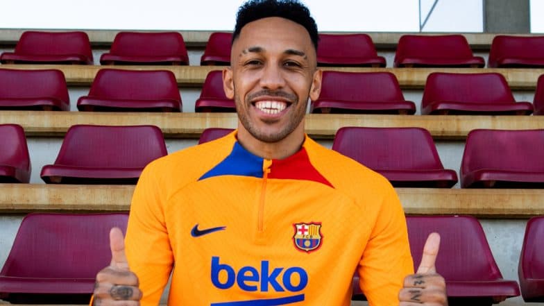 Pierre-Emerick Aubameyang Officially Unveiled As Barcelona Player After Deadline Day Transfer Move From Arsenal