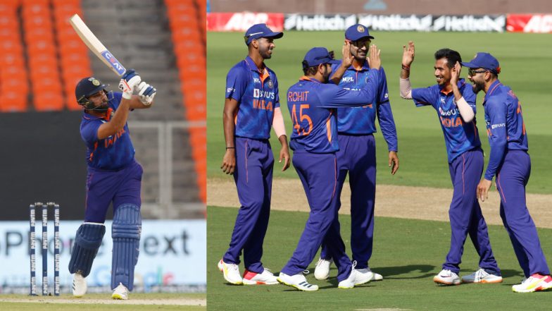 India vs West Indies, 1st ODI 2022 Stat Highlights: Rohit Sharma's Fifty, Spinners Help Hosts Crush Windies by Six Wickets in Ahmedabad