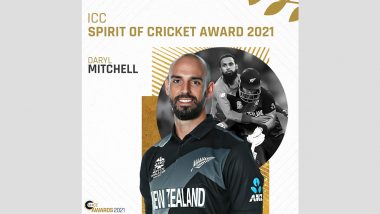 ICC Spirit of Cricket Award Winner 2021 Is Daryl Mitchell for His Class Act During Men’s T20 World Cup Semifinal Against England