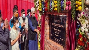 India News | Manoj Sinha Lays Foundation for Tawi Riverfront Development Project