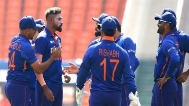 Sports News | Ind Vs WI, 1ST ODI: Indian Spinners Bowl out Visitors for a Paltry 176