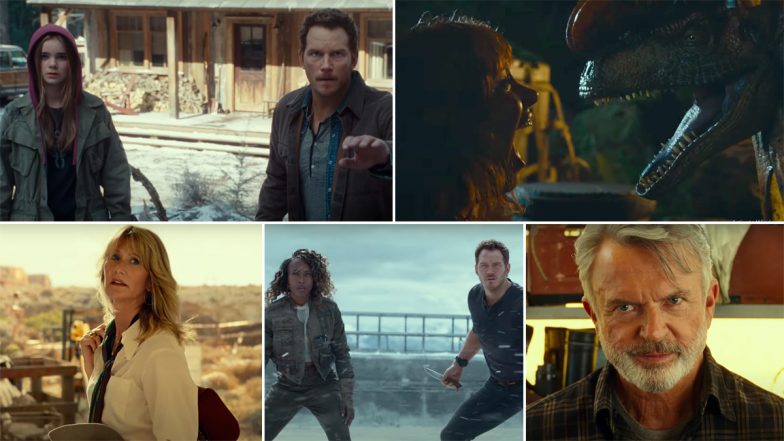 Jurassic World Dominion Trailer: First Look at Chris Pratt's Dinosaur Film Sees the Return of Laura Dern, Sam Neill and Jeff Goldblum! (Watch Video)