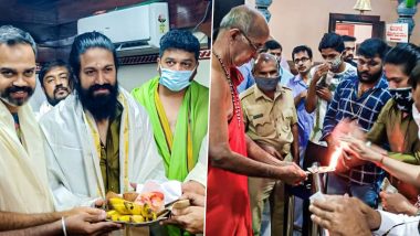 KGF Actor Yash Visits Anegudde Shree Vinayaka Temple in Traditional Attire to Seeks Blessings (View Pics)