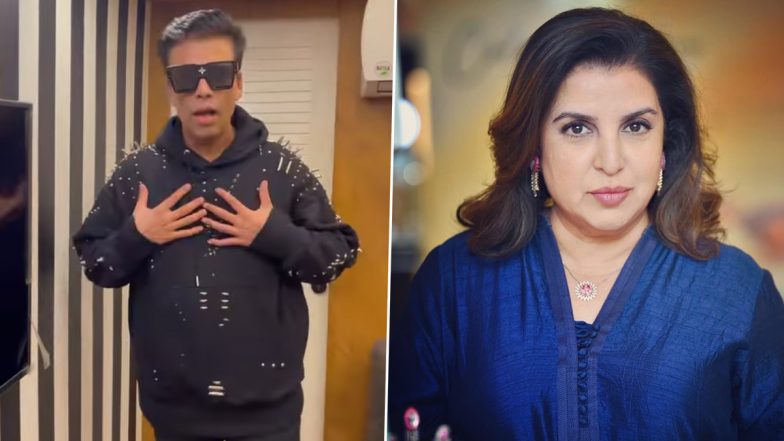 Karan Johar Gets Hilariously Mocked by Farah Khan for His ‘Shahenshah’ Hoodie (Watch Video)