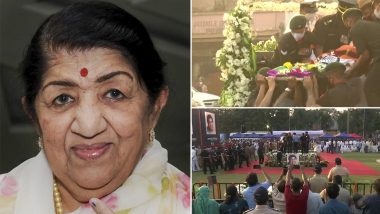 Lata Mangeshkar’s Funeral Procession Begins From Her Prabhukunj Residence Towards Shivaji Park