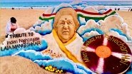 Lata Mangeshkar Sand Art by Sudarsan Pattnaik: Watch Video of Sculpture by Sand Artist To Pay Tribute to &lsquo;India&rsquo;s Melody Queen&rsquo;