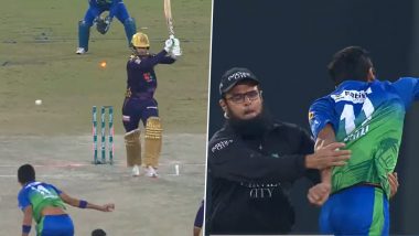 Aleem Dar Jokingly Tries To Stop Shahnawaz Dahani’s Celebration After Taking Wicket During PSL 2022 Match (Watch Video)