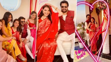 Pics From Kajal Aggarwal’s Godh Bharai Ceremony Go Viral! The Mom-To-Be Is All Smiles As She Poses With Gautam Kitchlu At Her Baby Shower Function