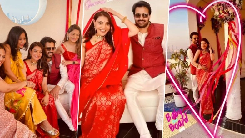 Pictures From Kajal Aggarwal’s Baby Shower AKA Godh Bharai Ceremony Surface Online! 