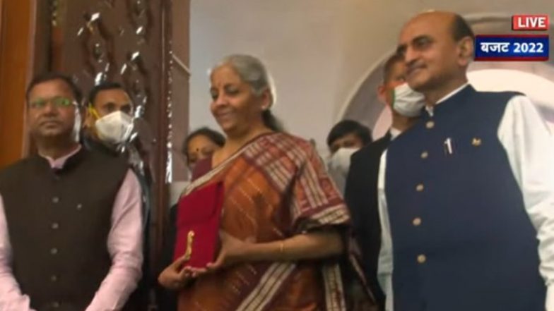 Union Budget 2022: FM Nirmala Sitharaman Arrives at Parliament to Present Budget