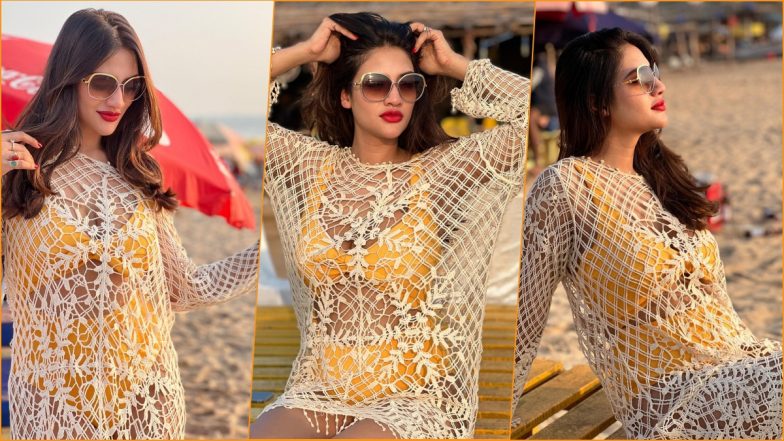 Nusrat Jahan Flaunts Beach Body in Yellow Bikini With Crochet Coverup, View Gorgeous Pics on Instagram