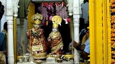 Prayagraj Bride and Groom Dress Up As Radha-Groom for Wedding Reception, Opt for Bhajans Over Bollywood Songs!