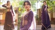 Rhea Chakraborty Looks Regal in Purple Embroidered Lehenga As She Channels Her Inner &lsquo;Butterfly&rsquo;