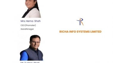 Business News | Richa Info Systems Set to Open Its IPO on 9th February 2022; Issue Size of Rs 10 Crore with 8,00,000 Equity Shares