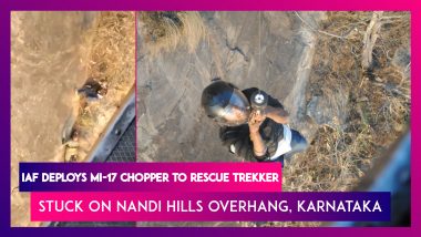 Karnataka: Indian Air Force Deploys Mi-17 Chopper To Rescue Trekker Stuck On Nandi Hills Overhang, Brahmagiri Rock