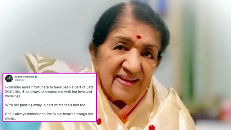 Lata Mangeshkar Death: Sachin Tendulkar Pays Emotional Tribute to Legendary Singer, Writes, ‘A Part of Me Feels Lost Too’ (Check Post)