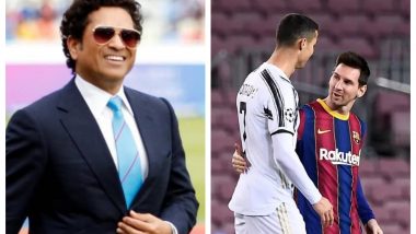 Cristiano Ronaldo vs Lionel Messi: Sachin Tendulkar Chooses His Favourite Between the Two Football Stalwarts (Watch Video)