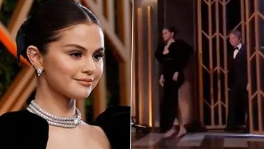 SAG Awards 2022: Selena Gomez Arrives Barefoot on the Stage After Tripping on Red Carpet (Watch Viral Video)