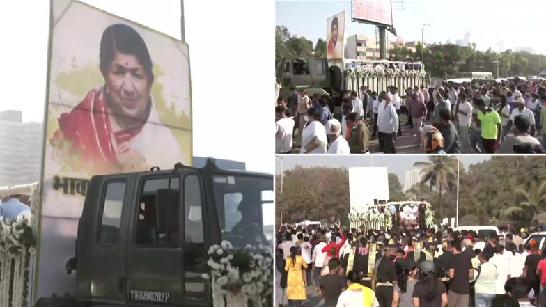 Lata Mangeshkar Last Rites Live Streaming: Watch Live Video of Veteran Singer's Funeral On DD News