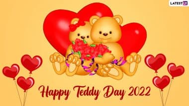 Teddy Day 2022 Images & HD Wallpapers for Free Download Online: Wish Happy Teddy Bear Day With WhatsApp Messages and GIF Greetings on Fourth Day of Valentine’s Week