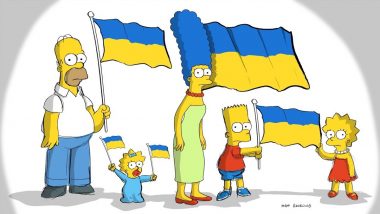 The Simpsons Stand With Ukraine, Raise the Ukrainian Flag in New Commissioned Image