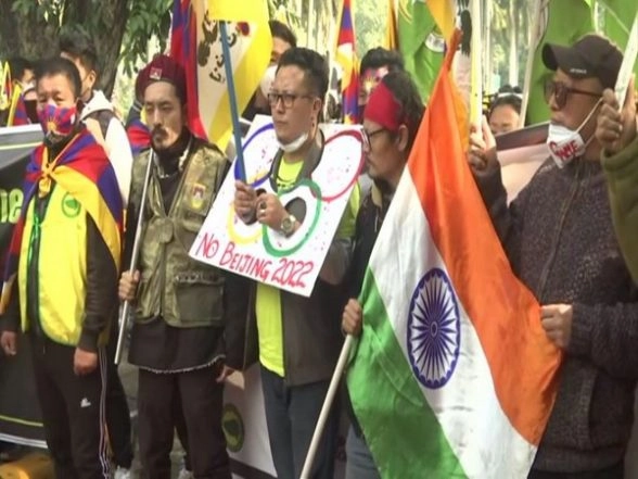 Tibetan Youth Congress Stage Protest in New Delhi Against Beijing Winter Olympics 2022
