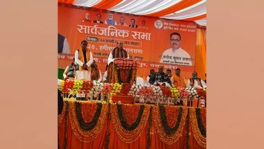 India News | Assembly Polls: Rajnath Singh Assures Employment, Free Medicine, Ration for Poor in UP; Says BJP Will Retain People's Trust