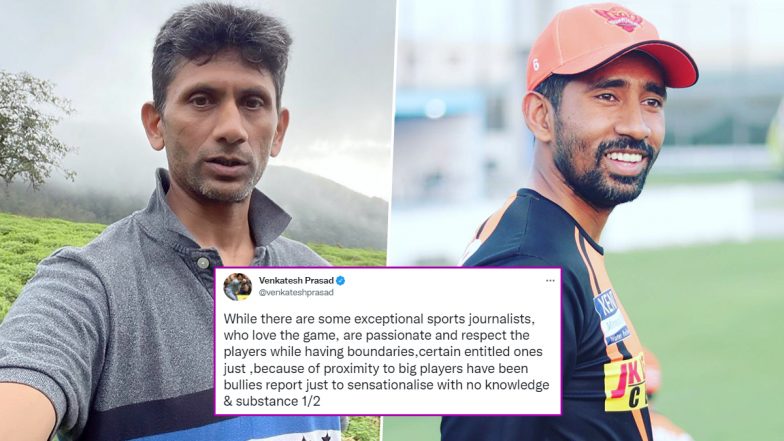 Venkatesh Prasad Reacts to Wriddhiman Saha Being Disrespected by a Journalist, Writes About 'Top Players' Not Having ‘Clear’ Boundaries